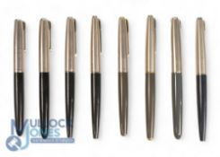 Selection of Parker 51 Fountain Pens. Various trims and colours 8 in total (8)