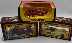 Corgi Toys - 802 Mercedes 300SL, 804 1952 Jaguar XK120, 805 1956 Mercedes 300SC, near mint with a