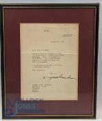 A typed letter signed by Dwight D Eisenhower, dated 20th Oct 1961, addressed to Captain George