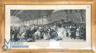 Engraving. 'The Railway Station'. Drawn by W P Frith. Engraved by Francis Holl. Published by Henry