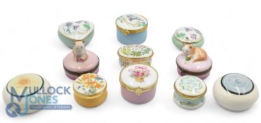 Selection of small Trinket Boxes. To include Bilston Enamels, Limoges 11 in total (box)