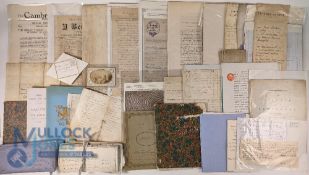 Ephemera: A large box of miscellaneous manuscript and printed items, many 18th and 19th century,