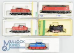 N Gauge Model Railway - Minitrix Locomotives to include 12538, 12052, 12145, 2026 plus one other all