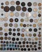 World Coin Collection: a good selection to include silver copper nickel silver world coins and token