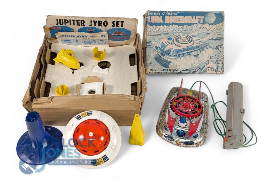 Tomy Jupiter Jyro Set Made in Japan with instructions and part box Battery compartment clean