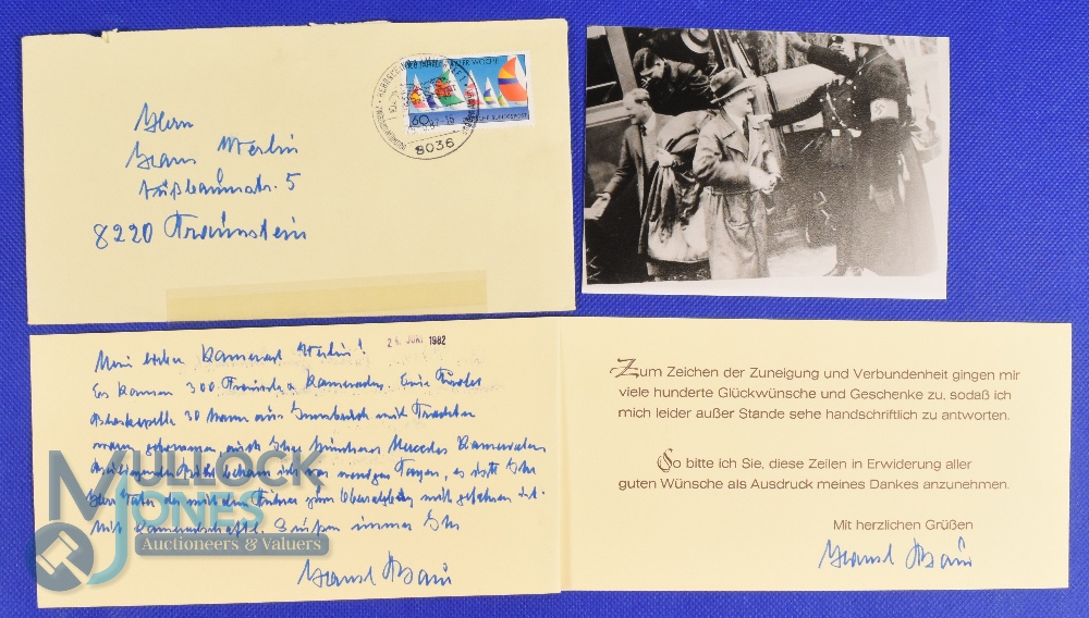 Adolf Hitler - Letter by Hitler's Pilot Hans Baur - to the son of Hitler's former Inspector