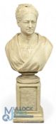 1870 Catharine Allison Fellows Sculpture Marble Female Bust, 30cm tall heavy sculpture, dated 1870