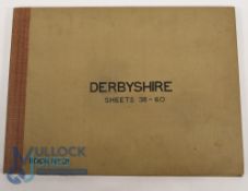 Derbyshire hard bound folder of 50+ OS Maps 6? to 1-mile. Provisional Edition 1939