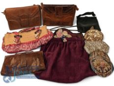 Ladies Vintage Handbags. To consist of Crocodile and Snakeskin bags, Dress bag by Tufskin England,