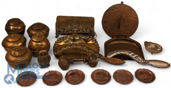 Brass & Copper Collection. To consist of Lipton Tea 1924 Wembley British Empire Exhibition tea