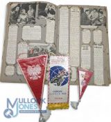 Speedway: three rare pennants for speedway events in Poland, one dated 1976, together with a scrap