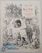 Savage Club Menu for December 11th, 1909, honouring Major John Leslie, with cartoon illustrations on