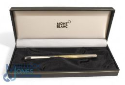 Mont Blanc Fountain Pen 14ct Gold Nib. Chrome plated ribbed design nib is marked 585 in original box