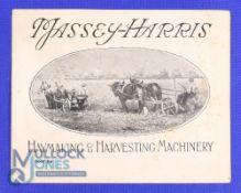 Massey Harris Harvesting 1910 - 20s Handbill - A fold out 8 page catalogue illustrating and