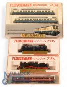 Fleischmann N Gauge Locomotives. Steam / Electric European examples serial numbers 7156, 7335,
