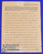 WWII - Sachsenhausen Concentration Camp Letter - date 4th June 1944 hand written, with official