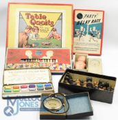 Selection of Games & More. Glevum Series Table Quoits, Party Relay Race game, Blue Ribbon Wax