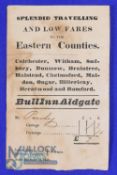 Bull Inn Aldgate, London 1840 Ticket of a Stage Coach - Fare for 1 Shillings and 2 pence paid by