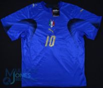 Italy FC home football shirt 2005 #10 Totti, Size XL, Puma, blue with tags (G)