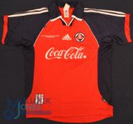 South China AA home football shirt v Manchester United 1999 Limited Edition, Adidas / Coca-Cola,