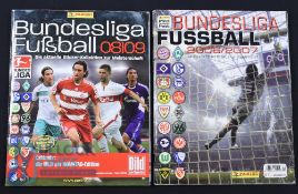 Two complete Panini Bundesliga Fussball Sticker Albums 2006/07 and 2008/09 in part worn condition