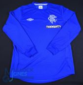Glasgow Rangers FC Home Football Shirt 2012-2013, Size M, Umbro / Tennent’s, blue, long sleeves (G)