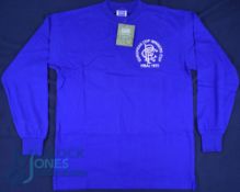 Glasgow Rangers FC home football shirt 1972 Cup Winners Cup Final by Score Draw, Size L, Blue with