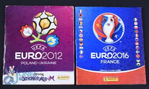 Two complete Panini Euro Sicker Albums 2012 Fair condition and 2016, good condition
