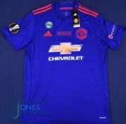 Manchester United FC away football shirt, 2017 Europa Cup Final Stockholm, #8 Mata, Size L, Adidas /