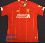 Liverpool FC home football shirt - 2019-2020 #4 Virgil, size L, New Balance / Standard Chartered,