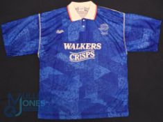 Leicester City FC home football shirt 1990-1992, Size 42, Bukta / Walkers Crisps, blue (G)