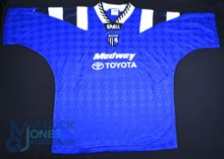 Gillingham FC Home Football Shirt 1893-1993 100 Years, Size 42/44, Spall / Medway Toyota, blue (G)
