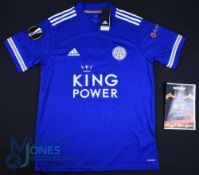 Leicester City FC Home Football Shirt 2020-2021 #3 Fofana, Size L, Adidas / King Power, blue, with