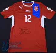 Czech Republic FC Home Football Shirt 2013 World Cup Qualifier v Bulgaria, bench worn #12 Horava,