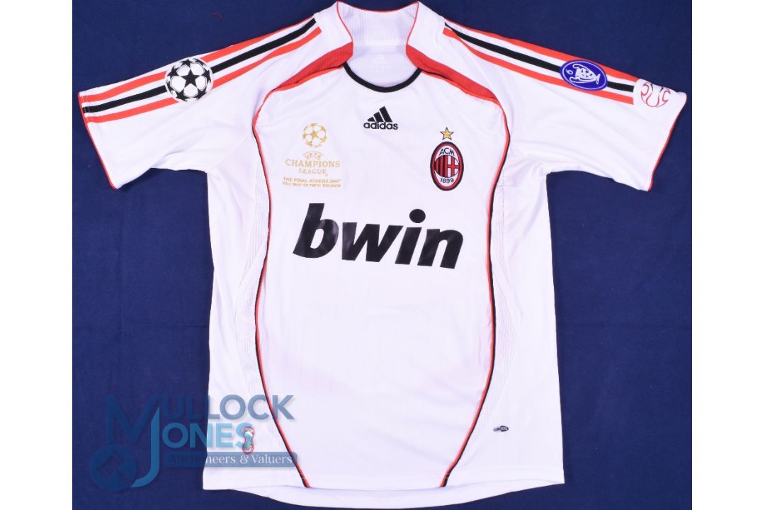 AC Milan FC home football shirt 2007 Champions League Final #21 Pirlo, Adidas / bwin, white (G) - Image 1 of 2