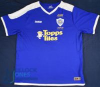 Leicester City FC home football shirt 2008-2009 Champions, Size XL, Jako / Topps Tiles, blue (G)