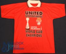 Manchester United FC Toyota Cup 20th Anniversary World Club Champions shirt, size XL, unbranded, red