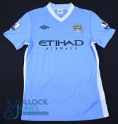 Manchester City FC Home Football Shirt 2011-2012, #8 Pizarro, Size 38, Umbro / Etihad Airways,