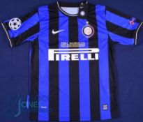 Inter Milan FC home football shirt, 2010 Champions League Final, #22 Milito, Nike / Pirelli, blue