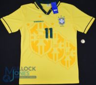 Brazil FC home football shirt 1993-1994 #11 Romario, size XL, Umbro, yellow with tags plus a 1994