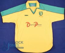 Norwich City FC Home Football Shirt 1902-2002 Centenary, Size L, Xara / Digital Phone Company,