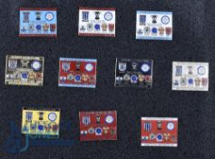 Set of ten enamel pin badges from Aston Villa Football Club Road to the 1996 League Cup Final in
