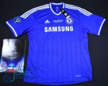 Chelsea FC Home Football Shirt 2013 UEFA Super Cup Final, Size XL, Adidas / Samsung, blue with
