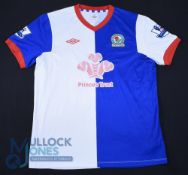 Blackburn Rovers FC Home Football Shirt 2011-2012, #16 Dann, Match Worn, Size L, Umbro / Prince’s