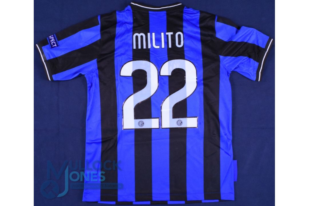 Inter Milan FC home football shirt, 2010 Champions League Final, #22 Milito, Nike / Pirelli, blue - Image 2 of 2
