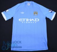 Manchester City FC Home Football Shirt 2010-2011 #2 Richards, Match Worn, Size 42, Umbro / Etihad