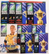 Rugby World Cup 2003 official guide and programmes - forty-seven programmes with one missing (