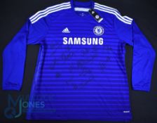 Chelsea FC Home Football Shirt 2014-2015 Squad signed with 16 signatures, Size 2XL, Adidas /