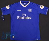 Chelsea FC home football shirt 2003-2005 Asia Cup, Size L, Umbro / Fly Emirates, blue with tags (G)