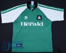 Plymouth Argyle FC Home Football Shirt 1999-2000, Size 42/44, Patrick / Evening Herald, Green (G)